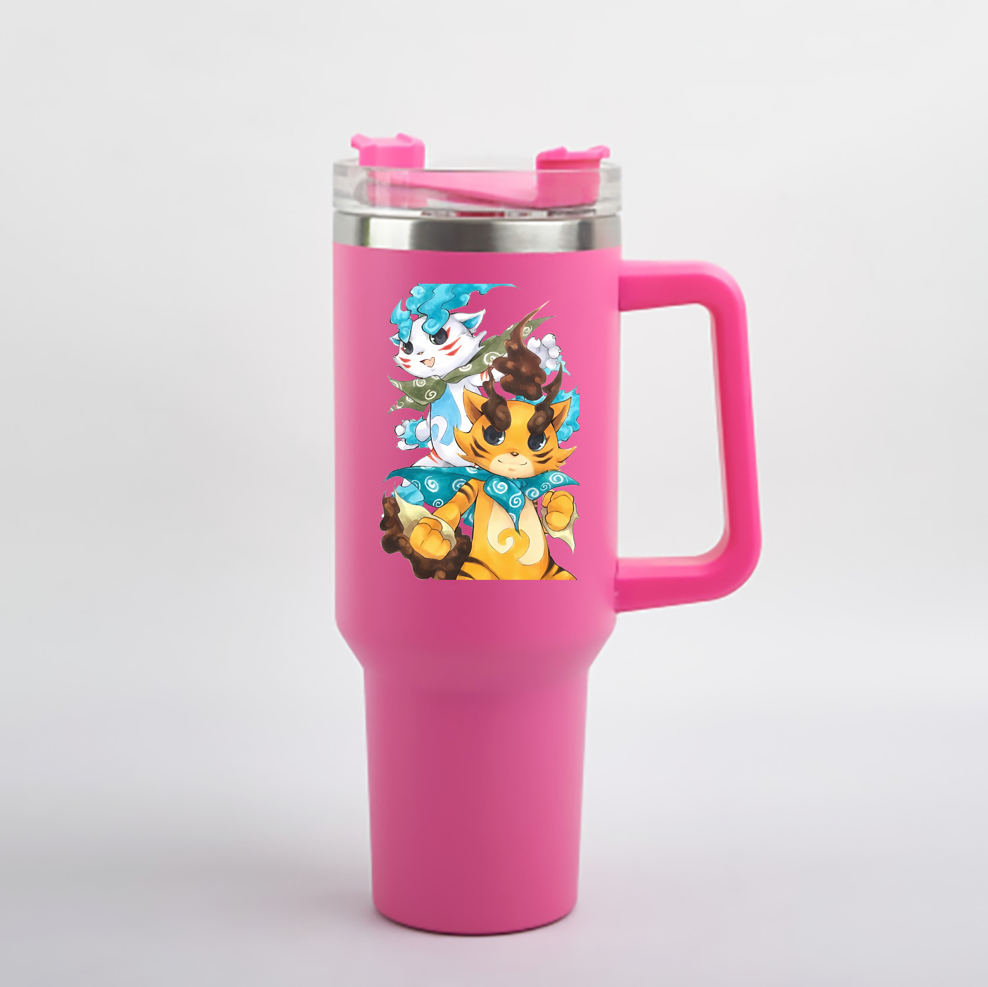 （画像用） 妖怪ウォッチ Yo-kai Watch 1200mL車用タンブラー - クリスタルステッカー（プラスチックストロー付き）